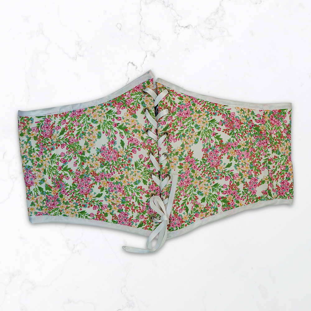 Espaldar de corsets flores moradas