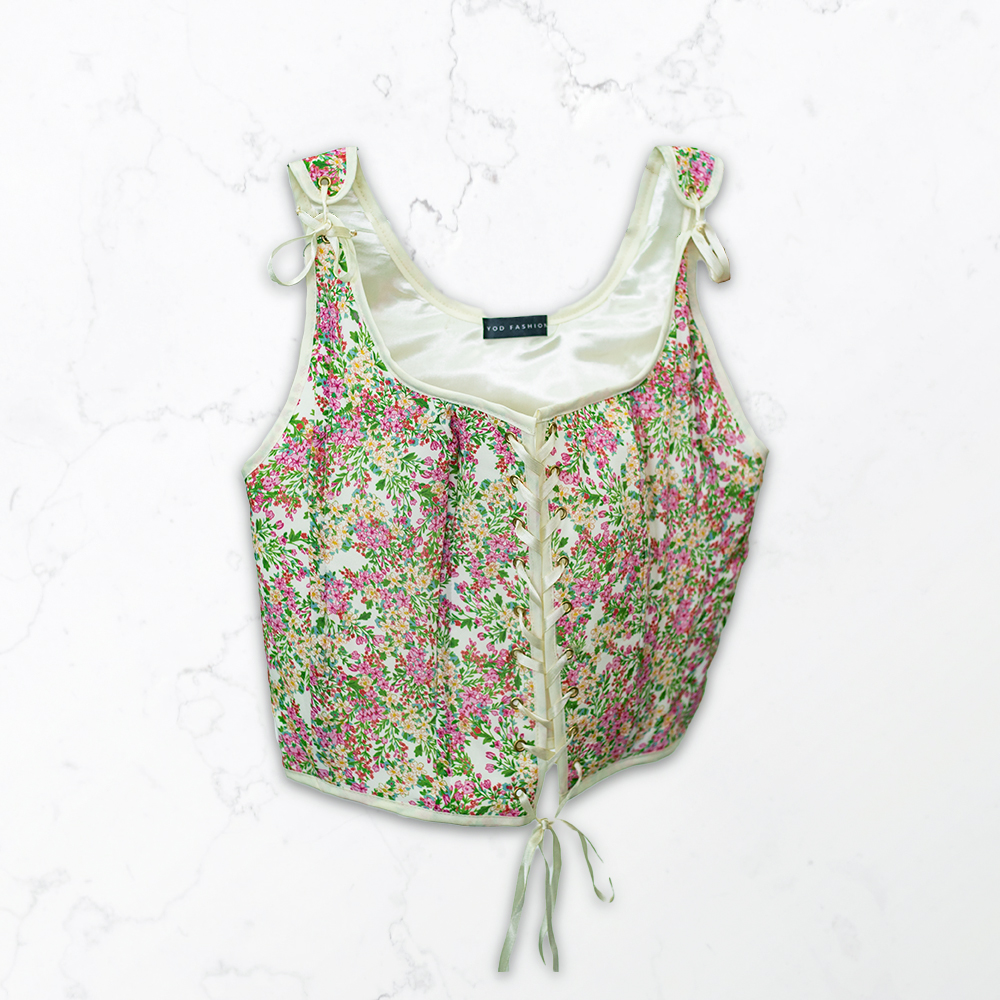 Corsets flores moradas